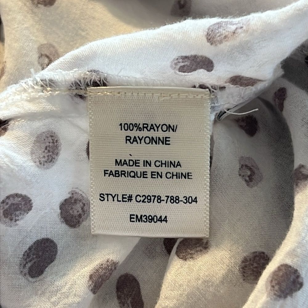 Anthropologie Cloth & Stone Semi Sheer Polka Dot Blouse Top Large - Picture 11 of 11